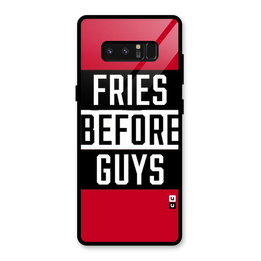 Fries Love Stripes Glass Back Case for Galaxy Note 8