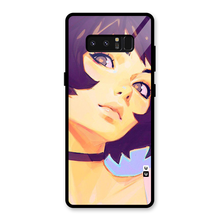 Girl Face Art Glass Back Case for Galaxy Note 8