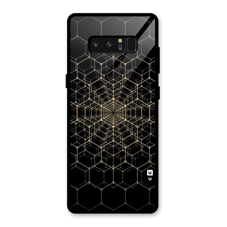 Gold Web Glass Back Case for Galaxy Note 8