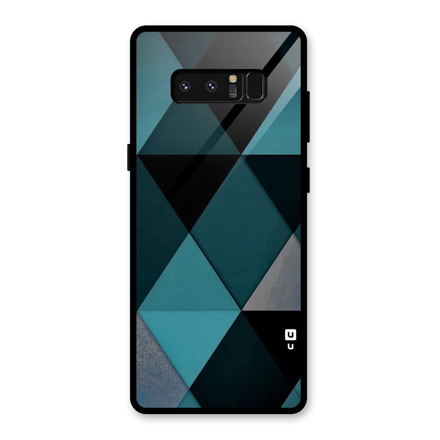 Green Black Shapes Glass Back Case for Galaxy Note 8