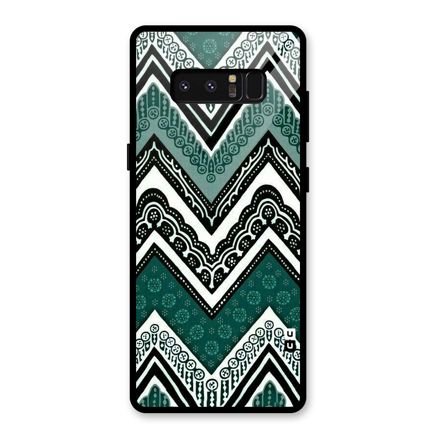 Green Chevron Glass Back Case for Galaxy Note 8