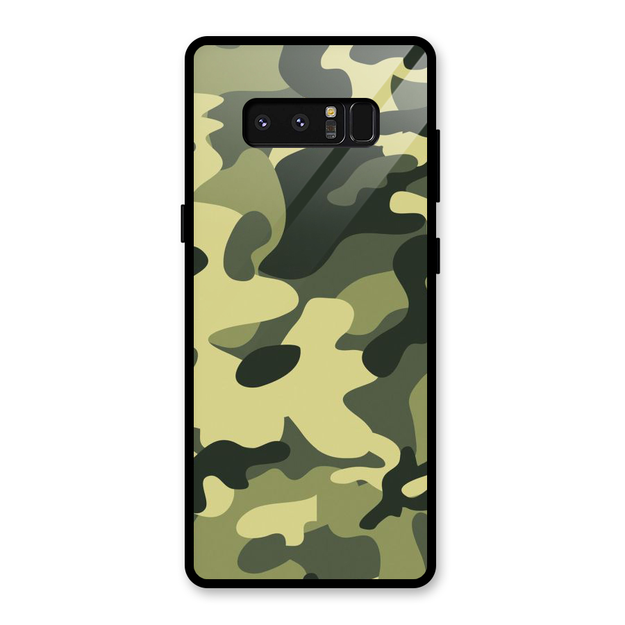 Green Military Pattern Glass Back Case for Galaxy Note 8