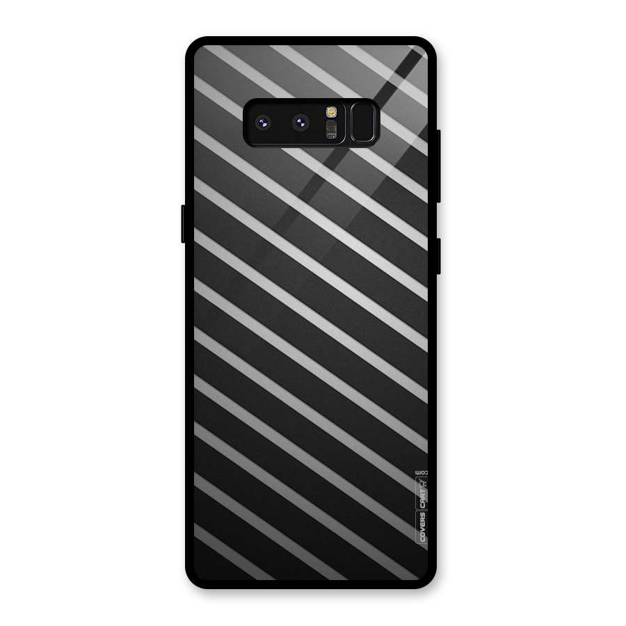 Grey And Black Stripes Glass Back Case for Galaxy Note 8