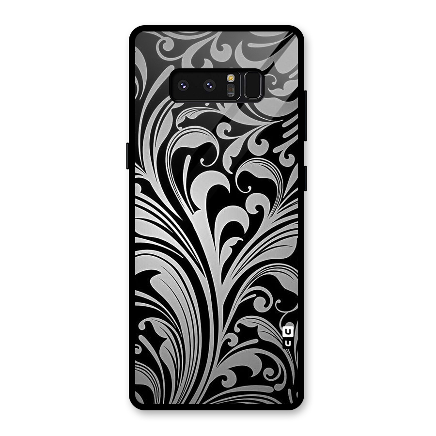 Grey Beauty Pattern Glass Back Case for Galaxy Note 8
