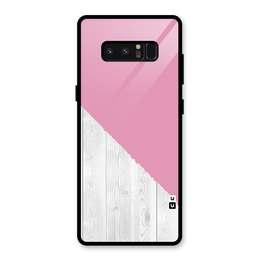 Grey Pink Wooden Design Glass Back Case for Galaxy Note 8