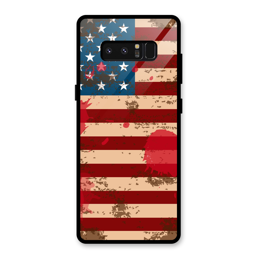 Grunge USA Flag Glass Back Case for Galaxy Note 8