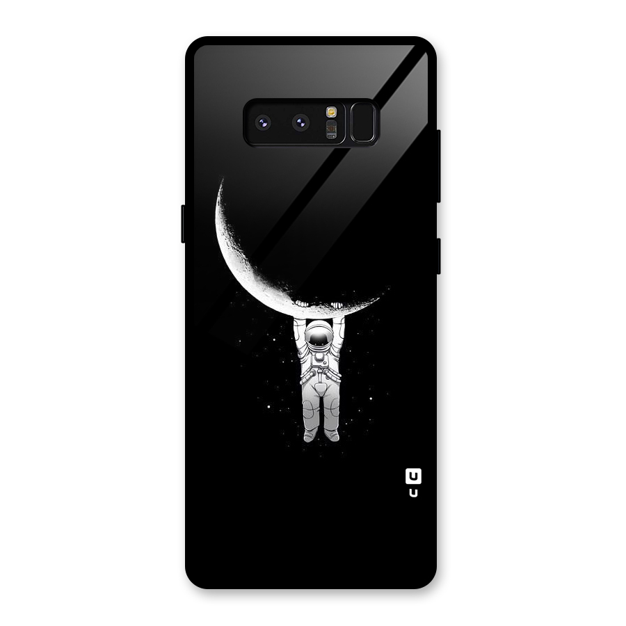Hanging Astronaut Glass Back Case for Galaxy Note 8