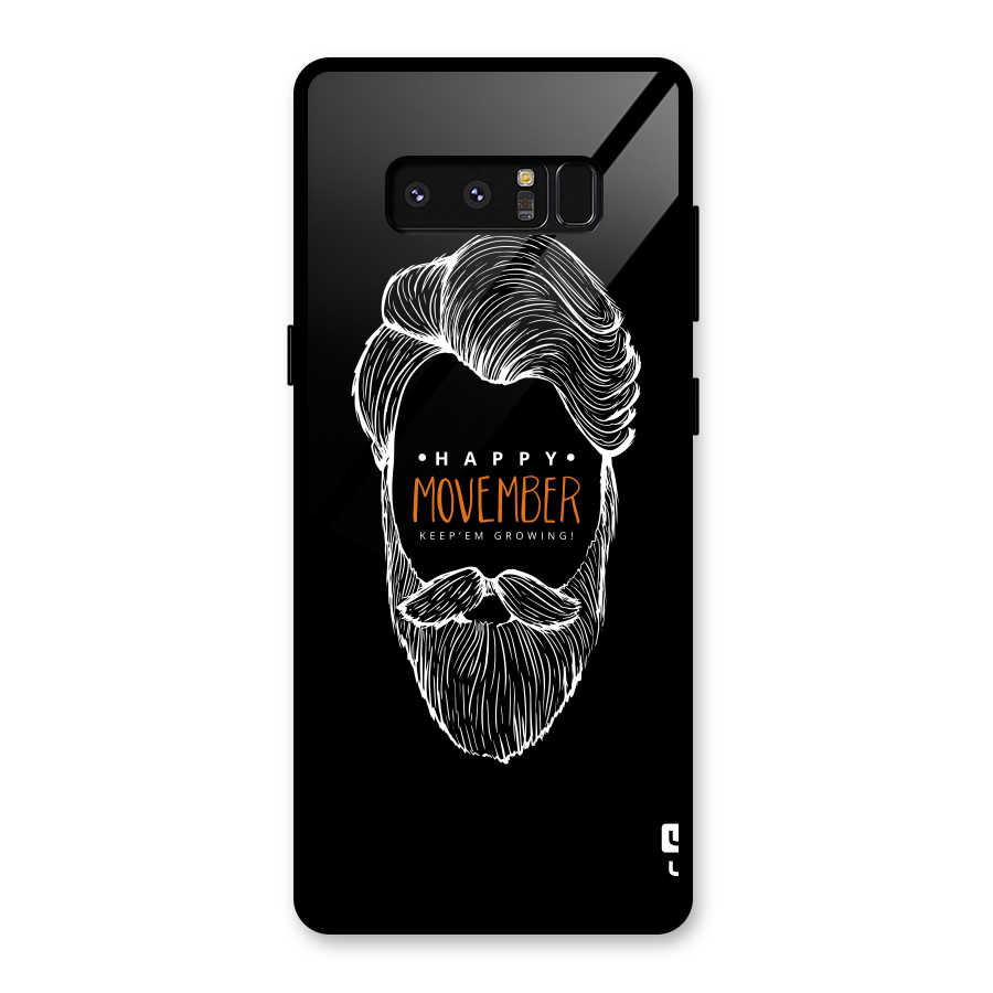 Happy Movember Black Glass Back Case for Galaxy Note 8