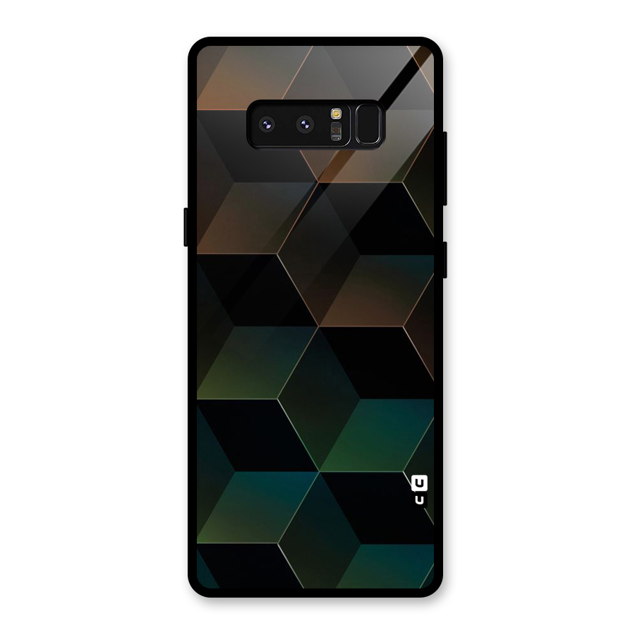 Hexagonal Design Glass Back Case for Galaxy Note 8