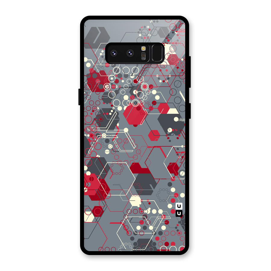 Hexagons Pattern Glass Back Case for Galaxy Note 8