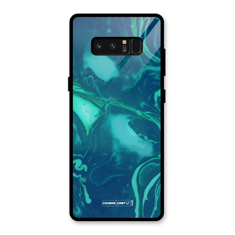 Jazzy Green Marble Texture Glass Back Case for Galaxy Note 8