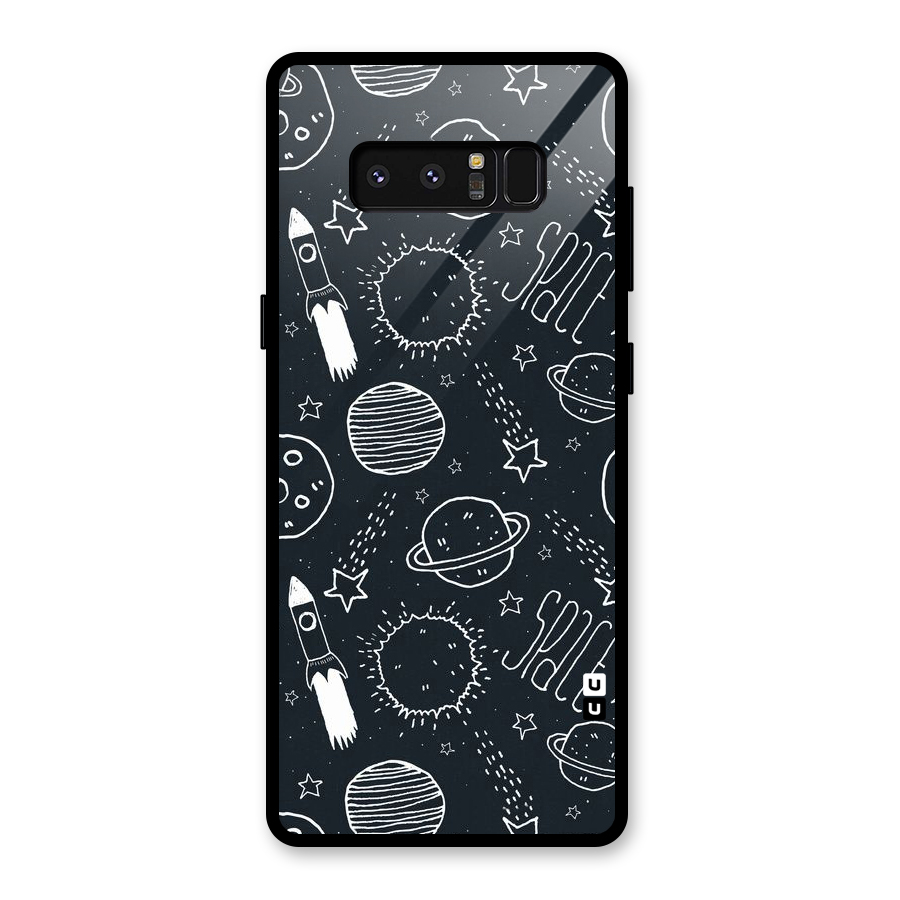 Just Space Things Glass Back Case for Galaxy Note 8
