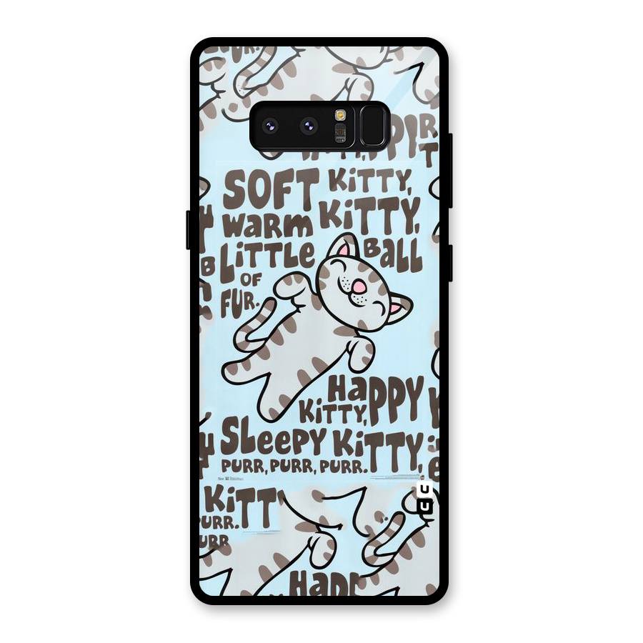 Kitty Pattern Glass Back Case for Galaxy Note 8