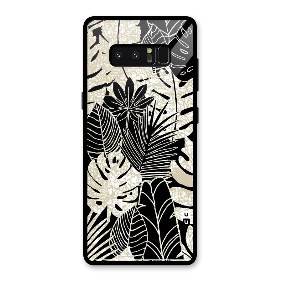 Leaf Pattern Glass Back Case for Galaxy Note 8