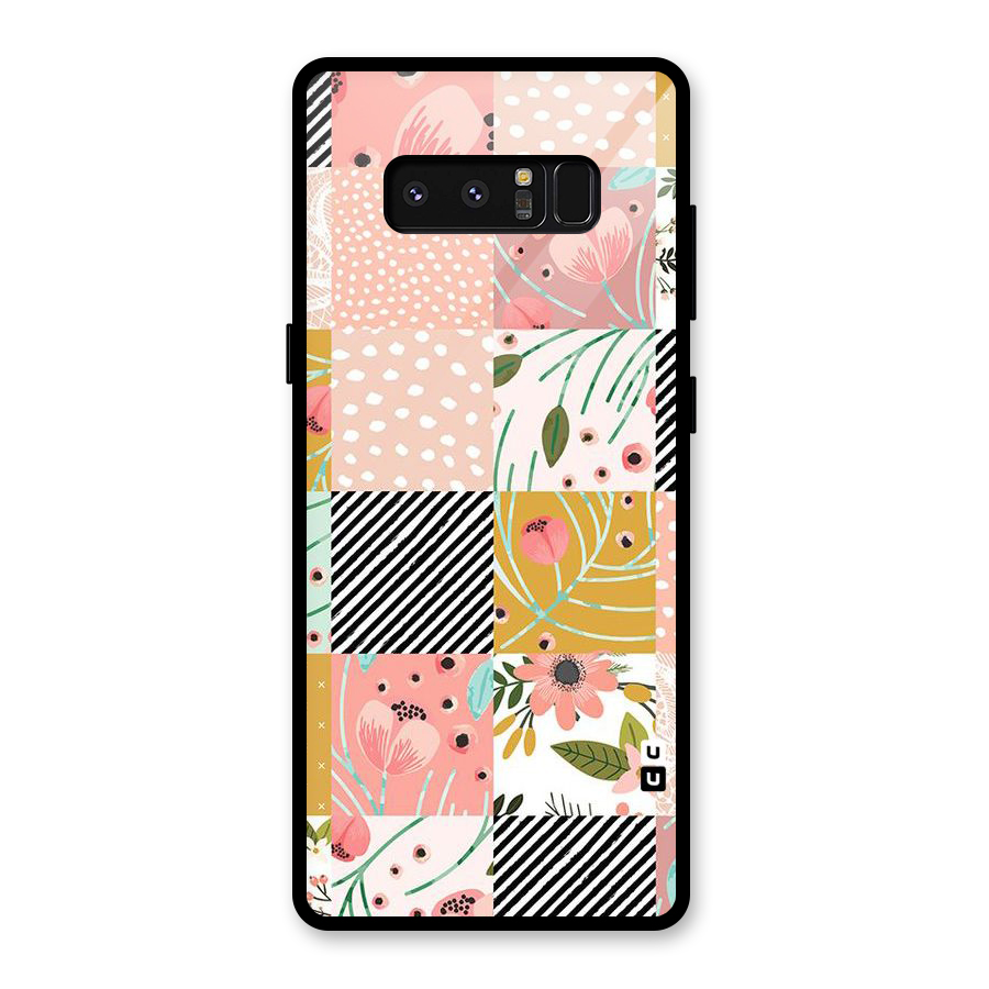 Leaf Stripe Polka Glass Back Case for Galaxy Note 8