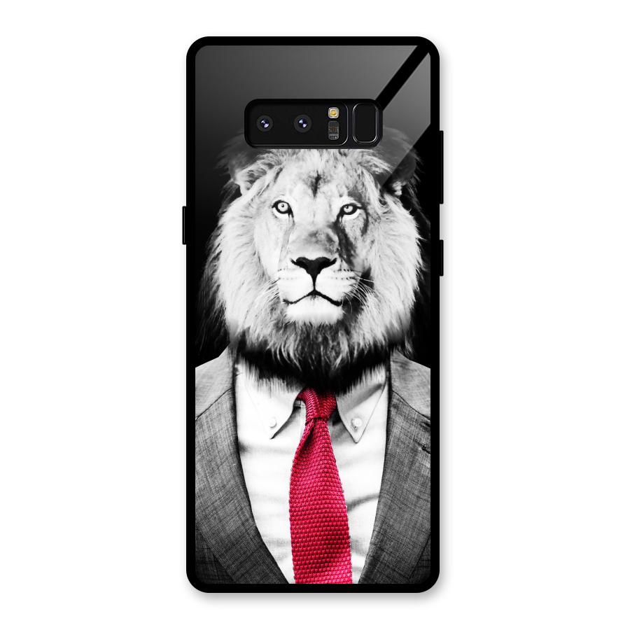 Lion with Red Tie Glass Back Case for Galaxy Note 8