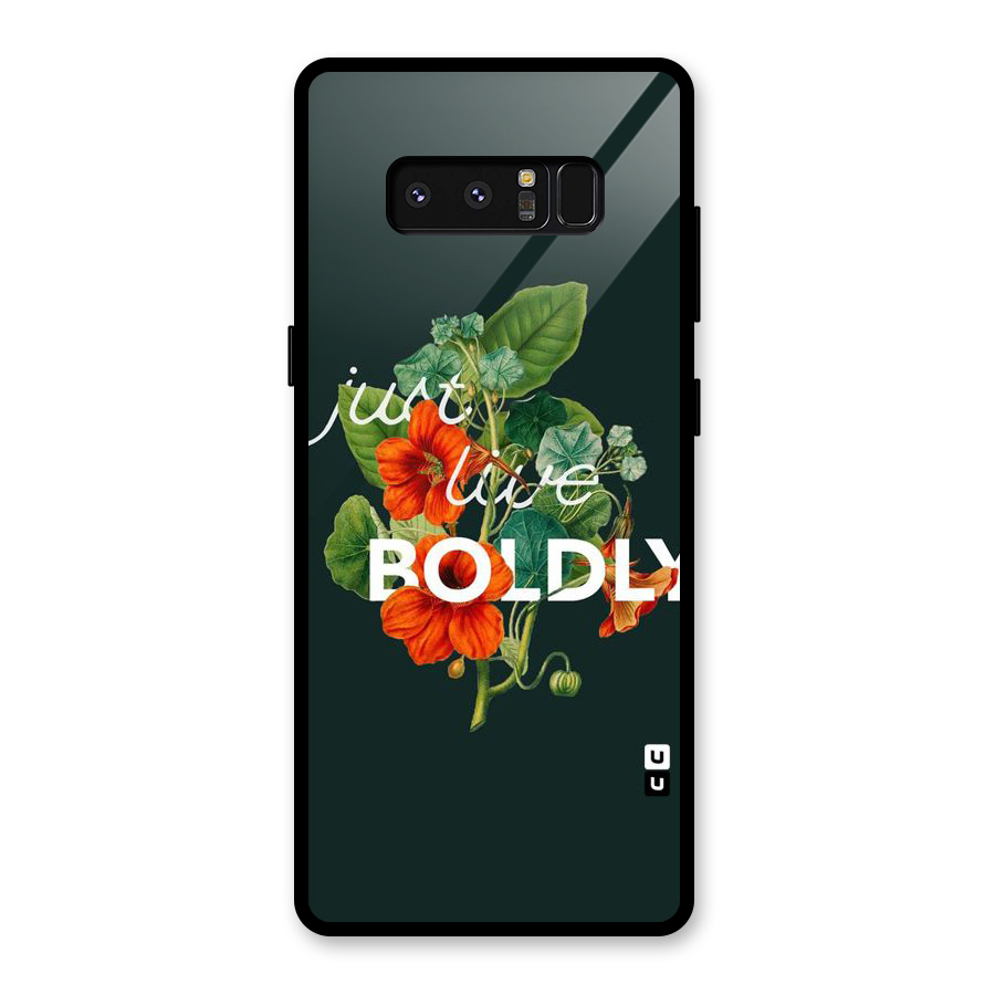 Live Boldly Glass Back Case for Galaxy Note 8