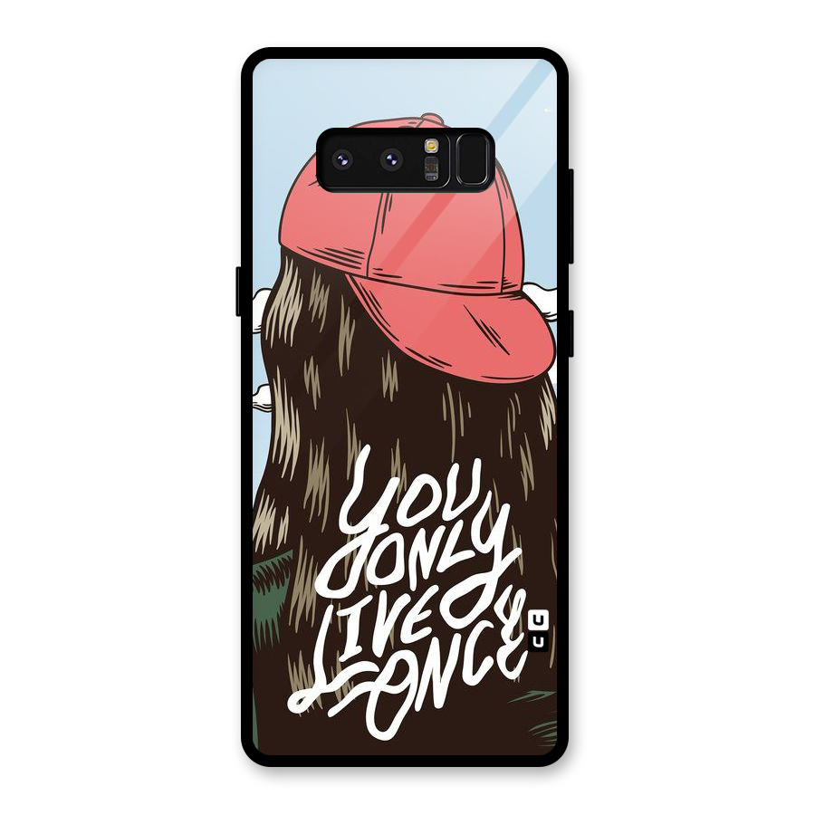 Live Once Glass Back Case for Galaxy Note 8