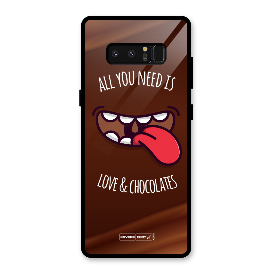 Love and Chocolates Glass Back Case for Galaxy Note 8