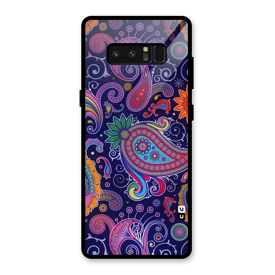 Mehendi Pattern Glass Back Case for Galaxy Note 8