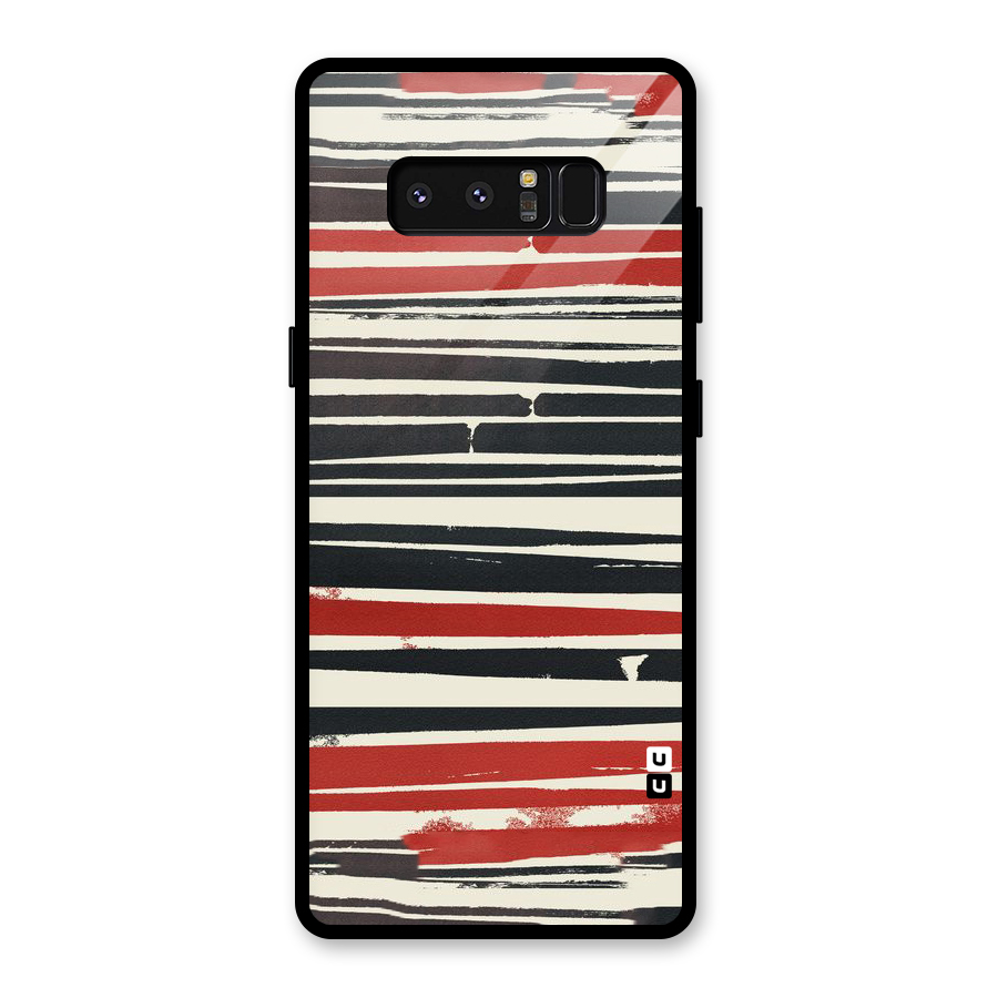Messy Vintage Stripes Glass Back Case for Galaxy Note 8