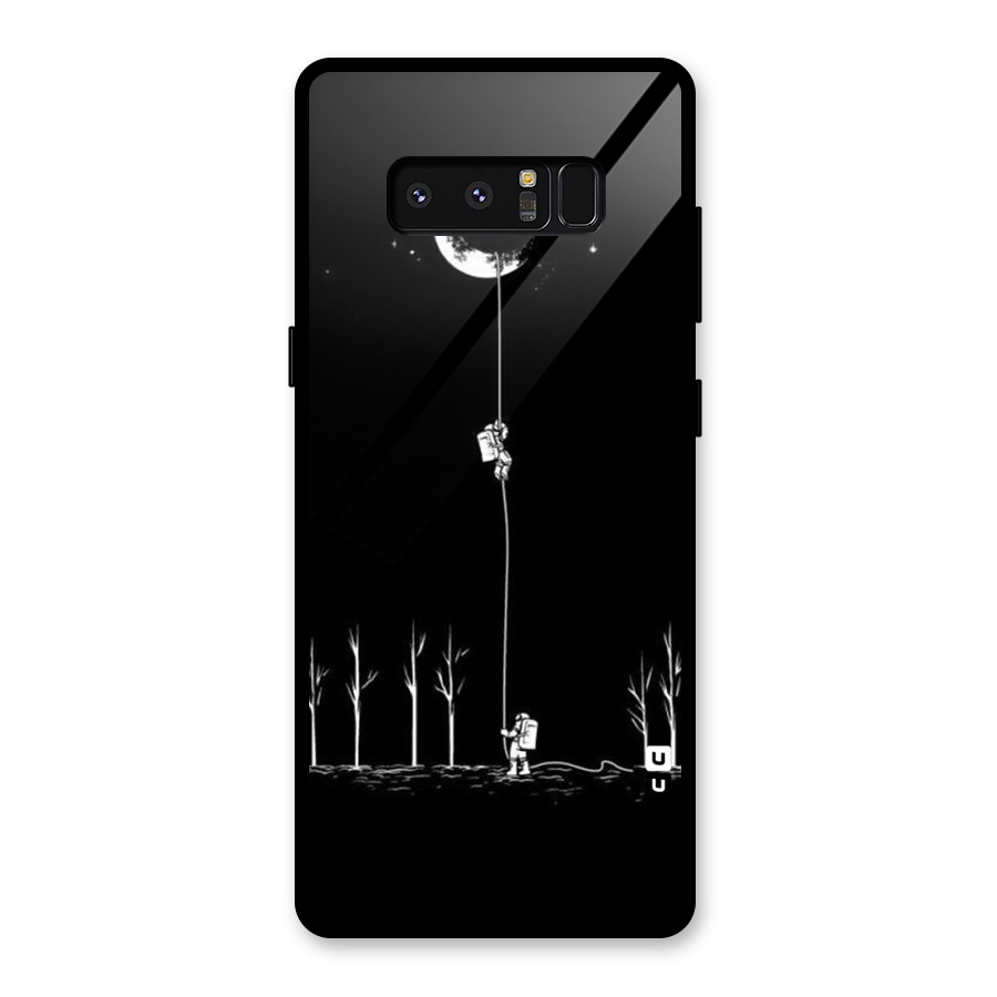 Moon Man Glass Back Case for Galaxy Note 8