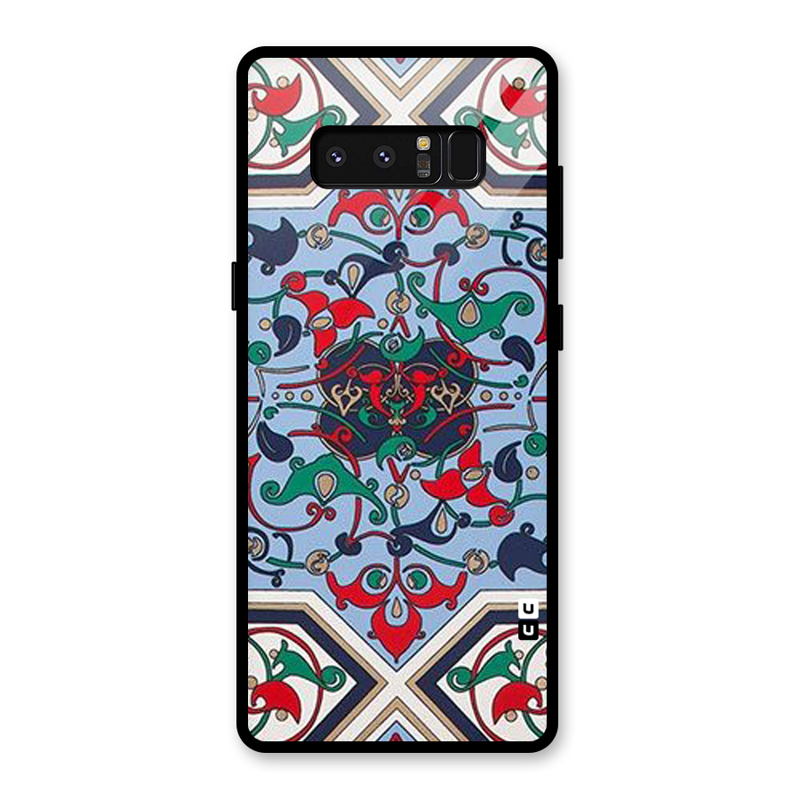 Multi Block Pattern Glass Back Case for Galaxy Note 8