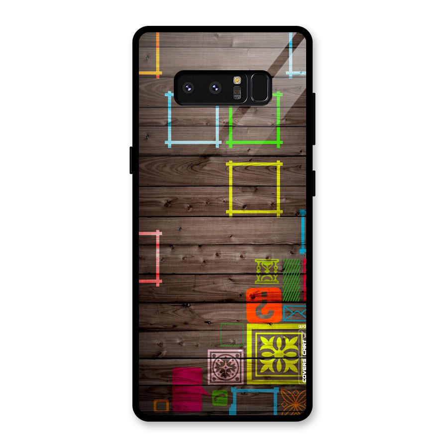 Multicolor Frame Design Glass Back Case for Galaxy Note 8
