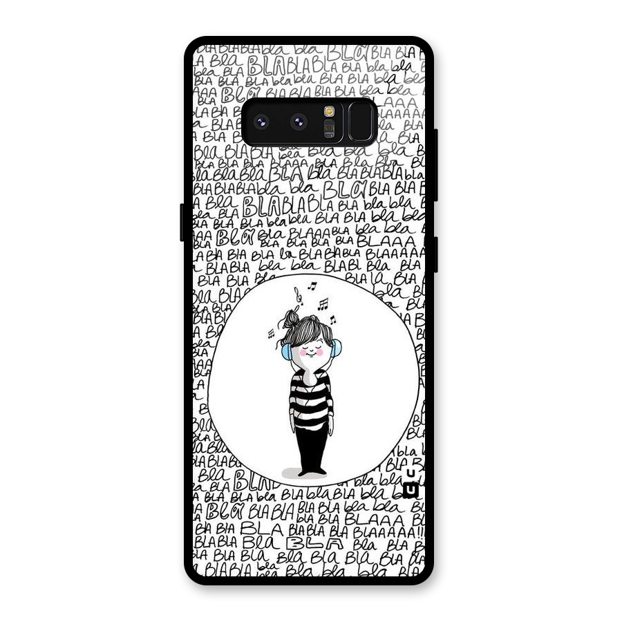 Music And Bla Bla Glass Back Case for Galaxy Note 8