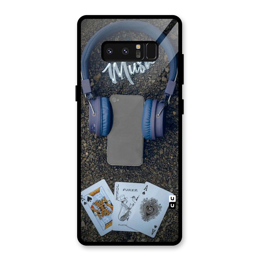 Music Power Cards Glass Back Case for Galaxy Note 8