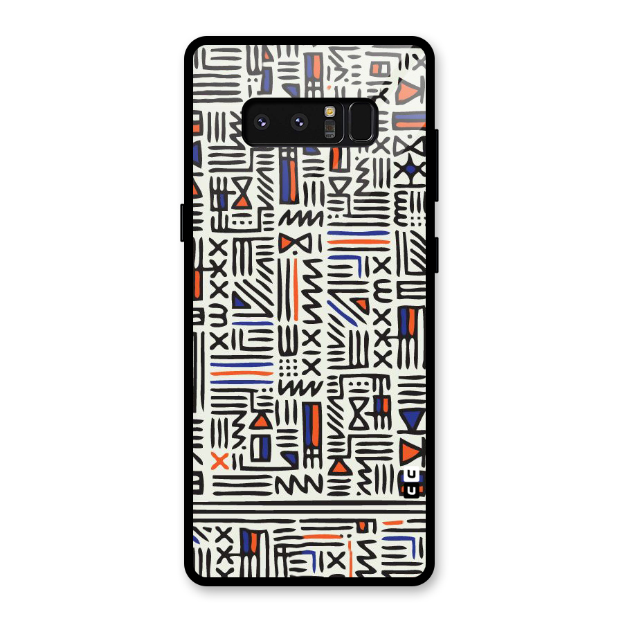 Orange Blue Number Glass Back Case for Galaxy Note 8