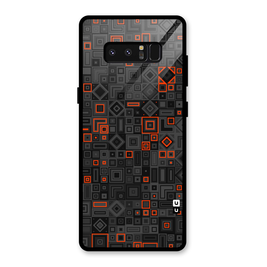 Orange Shapes Abstract Glass Back Case for Galaxy Note 8