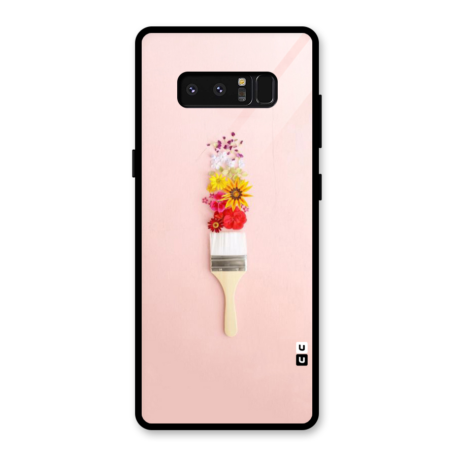 Painted Flowers Glass Back Case for Galaxy Note 8