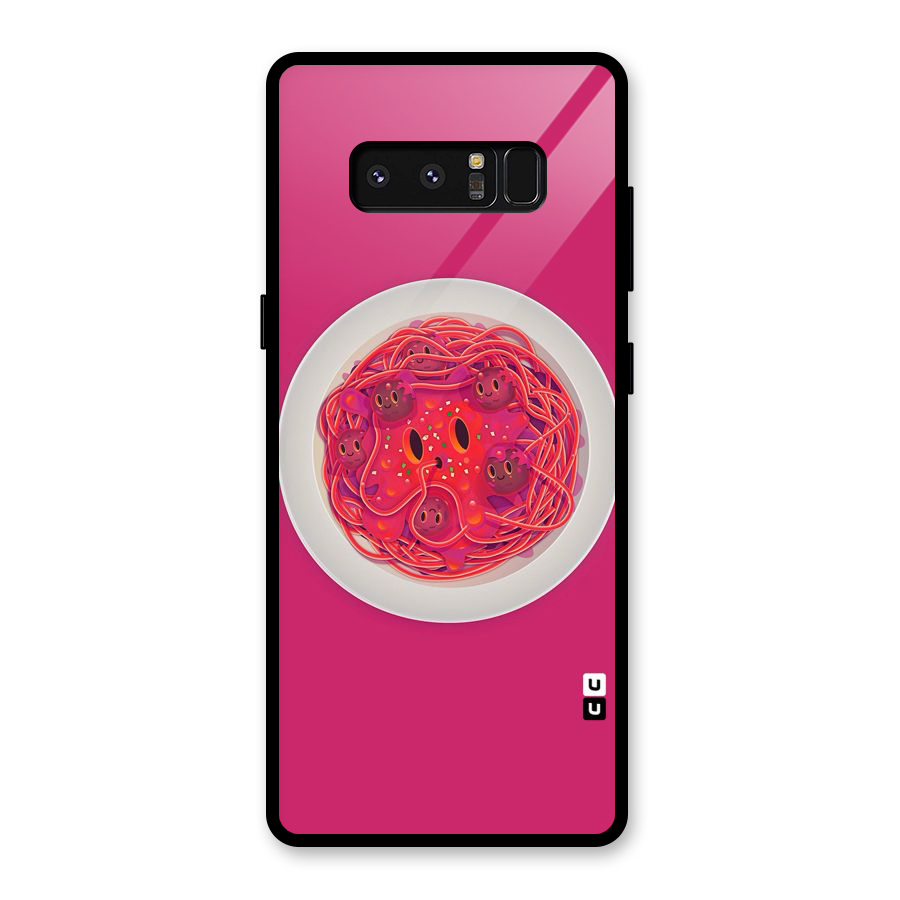 Pasta Cute Glass Back Case for Galaxy Note 8