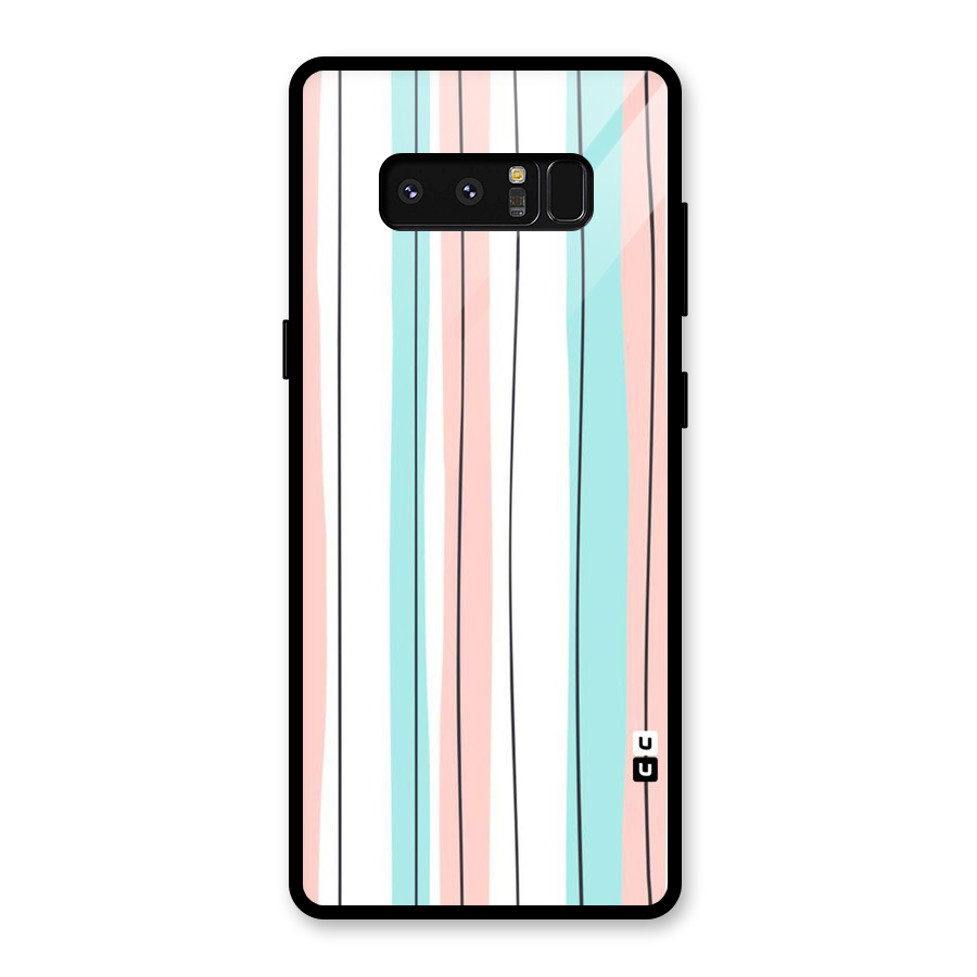 Pastel Tri Stripes Glass Back Case for Galaxy Note 8