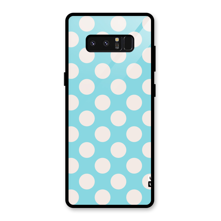 Pastel White Polka Dots Glass Back Case for Galaxy Note 8