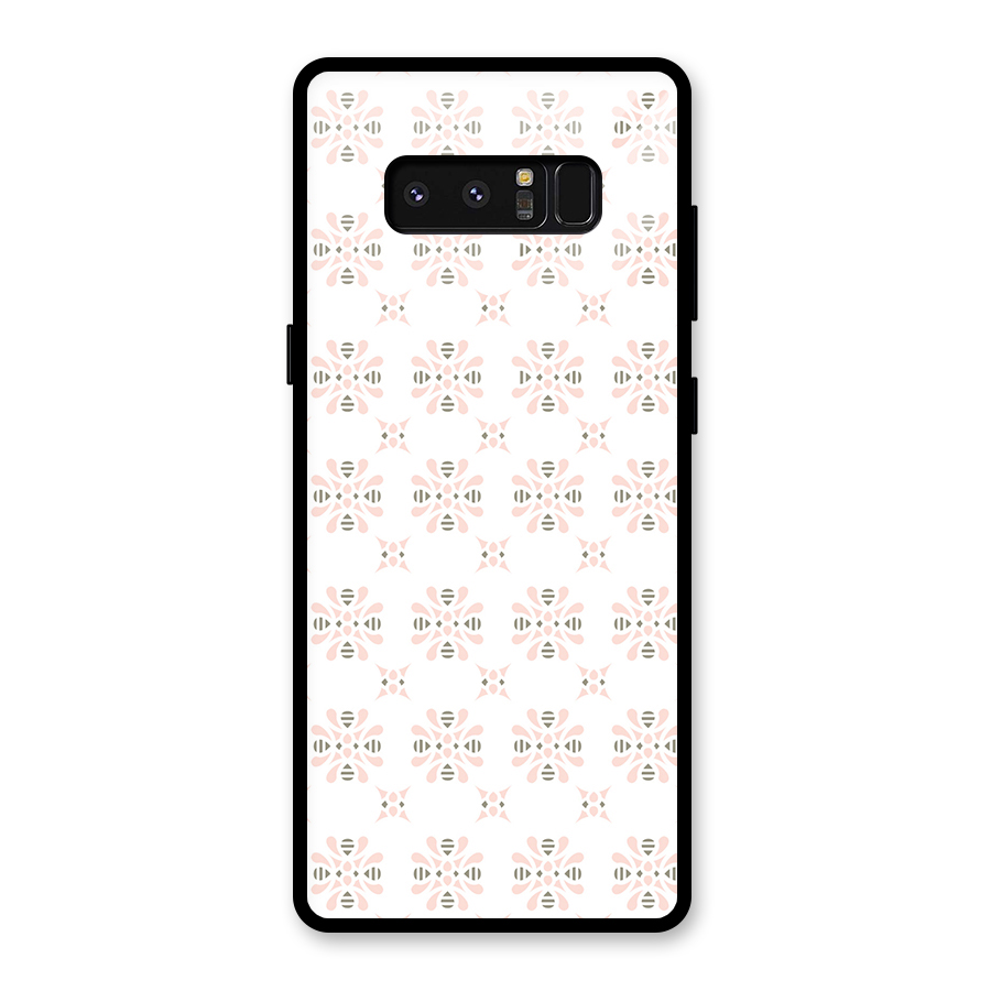 Pink Floral Pattern Glass Back Case for Galaxy Note 8
