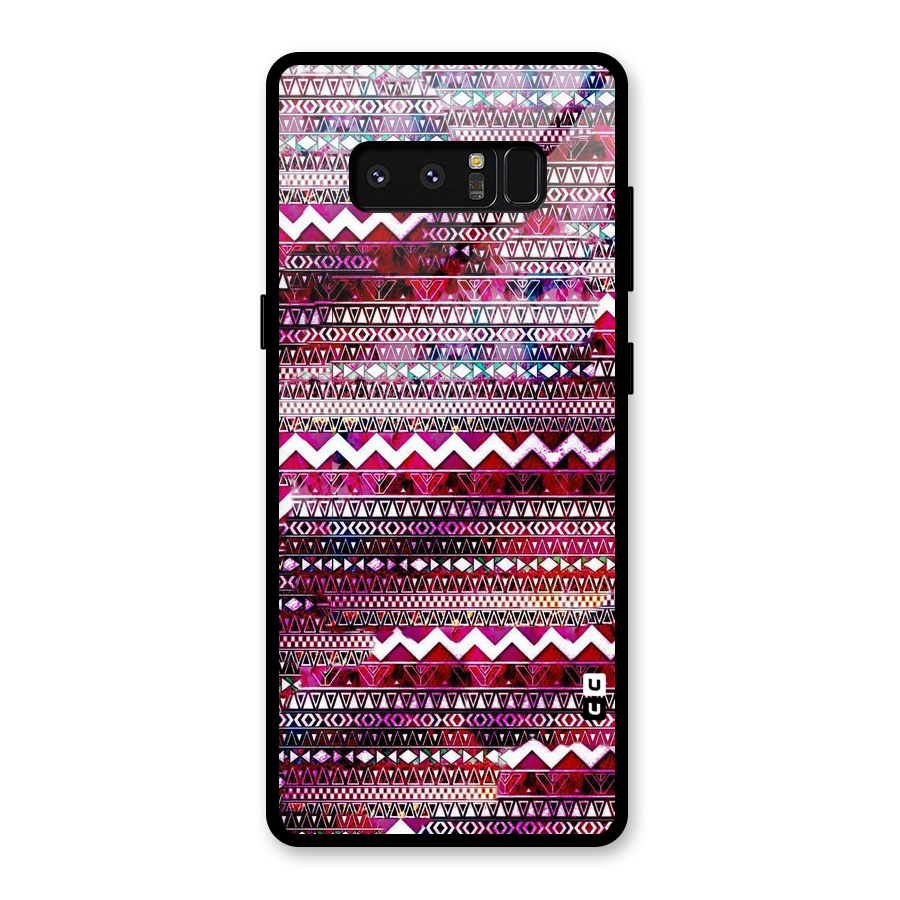Pink Indie Pattern Glass Back Case for Galaxy Note 8