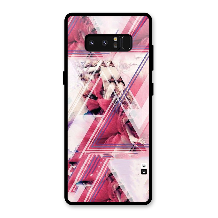 Pink Rose Abstract Glass Back Case for Galaxy Note 8