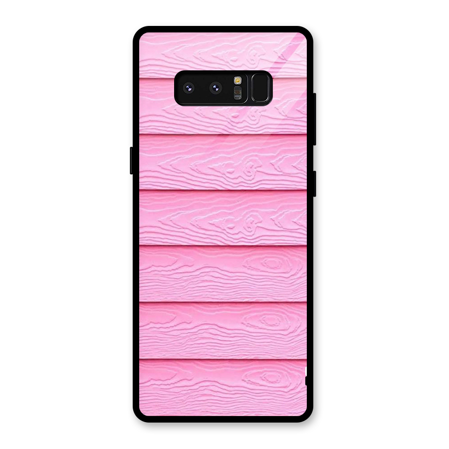 Pink Wood Glass Back Case for Galaxy Note 8