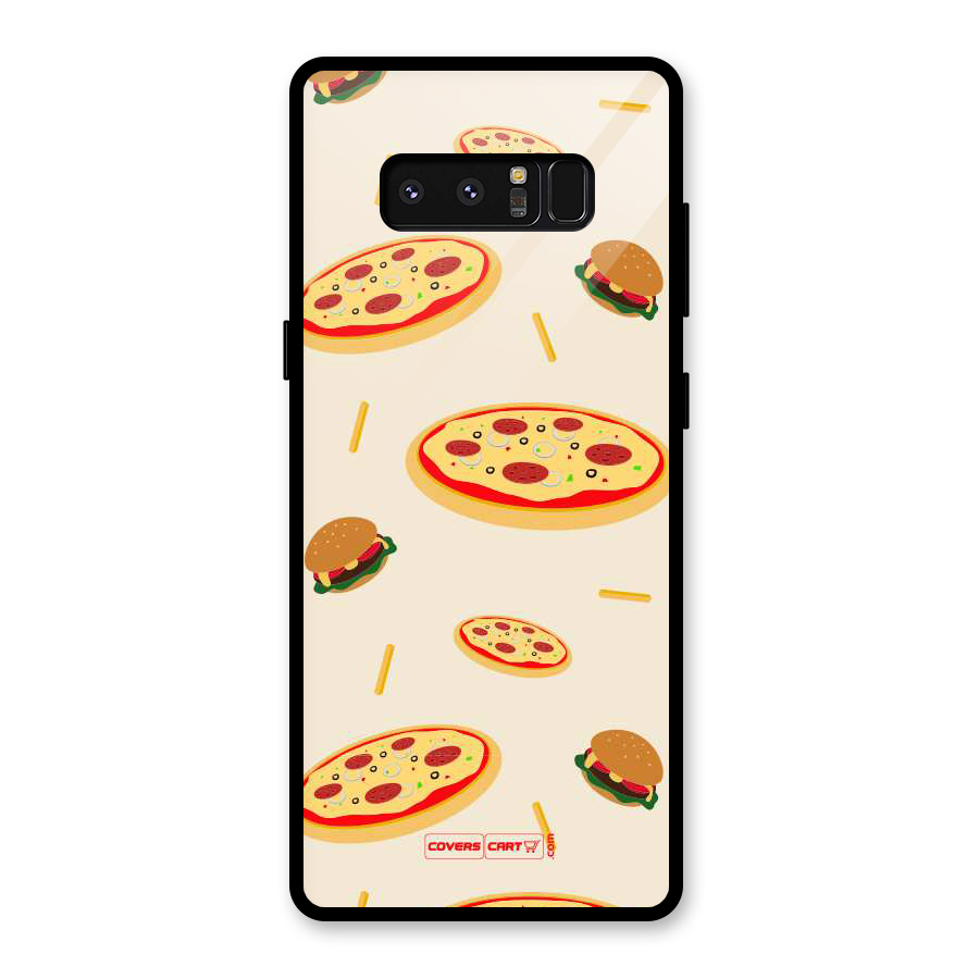 Pizza and Burger Love Glass Back Case for Galaxy Note 8
