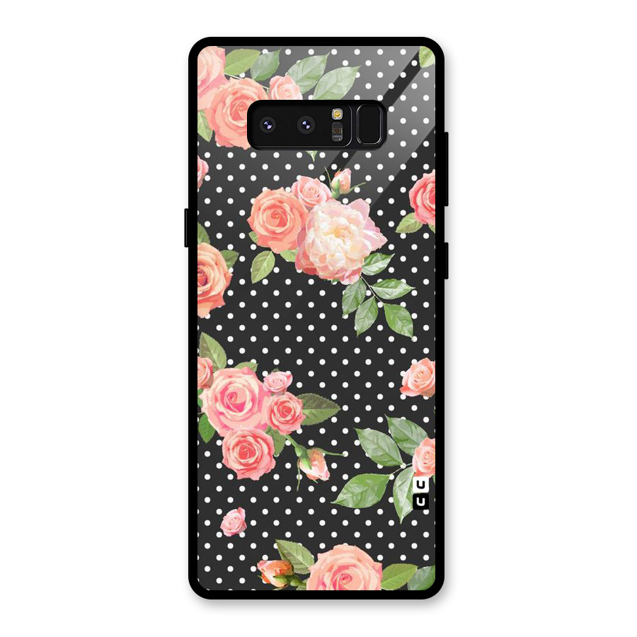 Polka Peach Glass Back Case for Galaxy Note 8