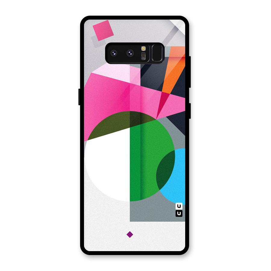 Polygons Cute Pattern Glass Back Case for Galaxy Note 8