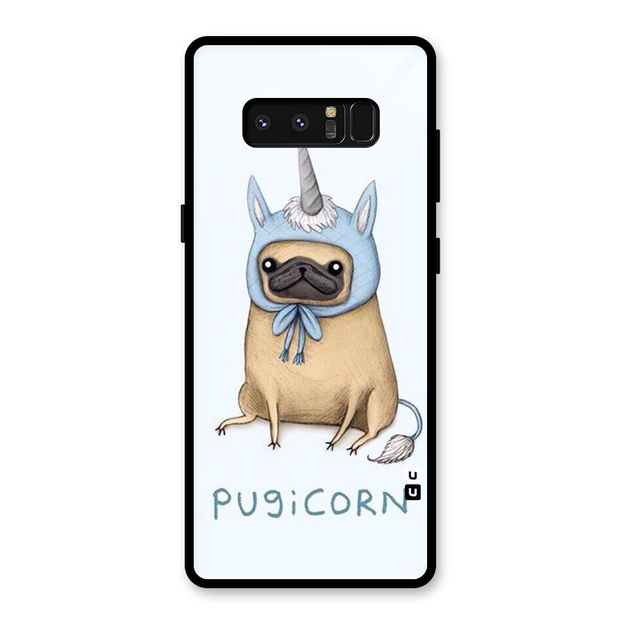 Pugicorn Glass Back Case for Galaxy Note 8