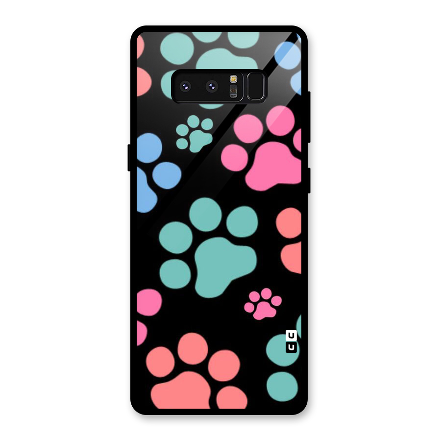 Puppy Paws Glass Back Case for Galaxy Note 8