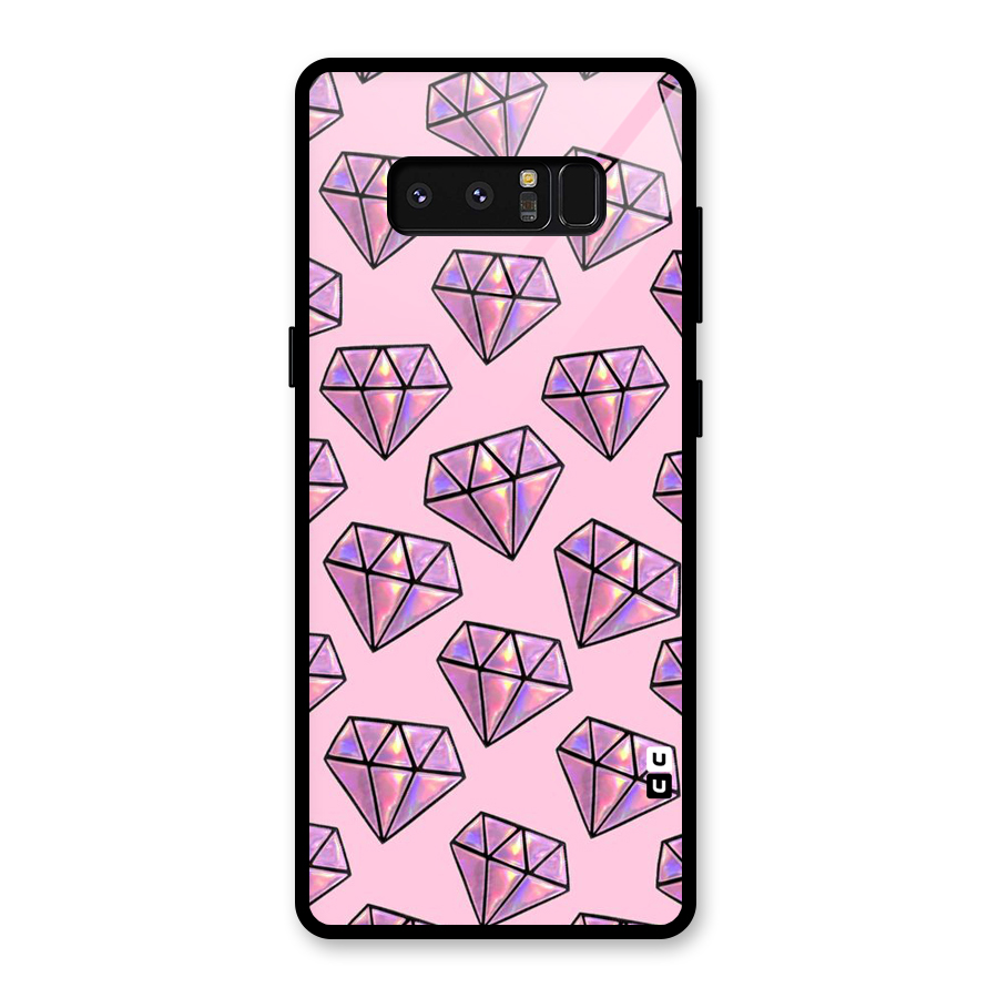 Purple Diamond Designs Glass Back Case for Galaxy Note 8