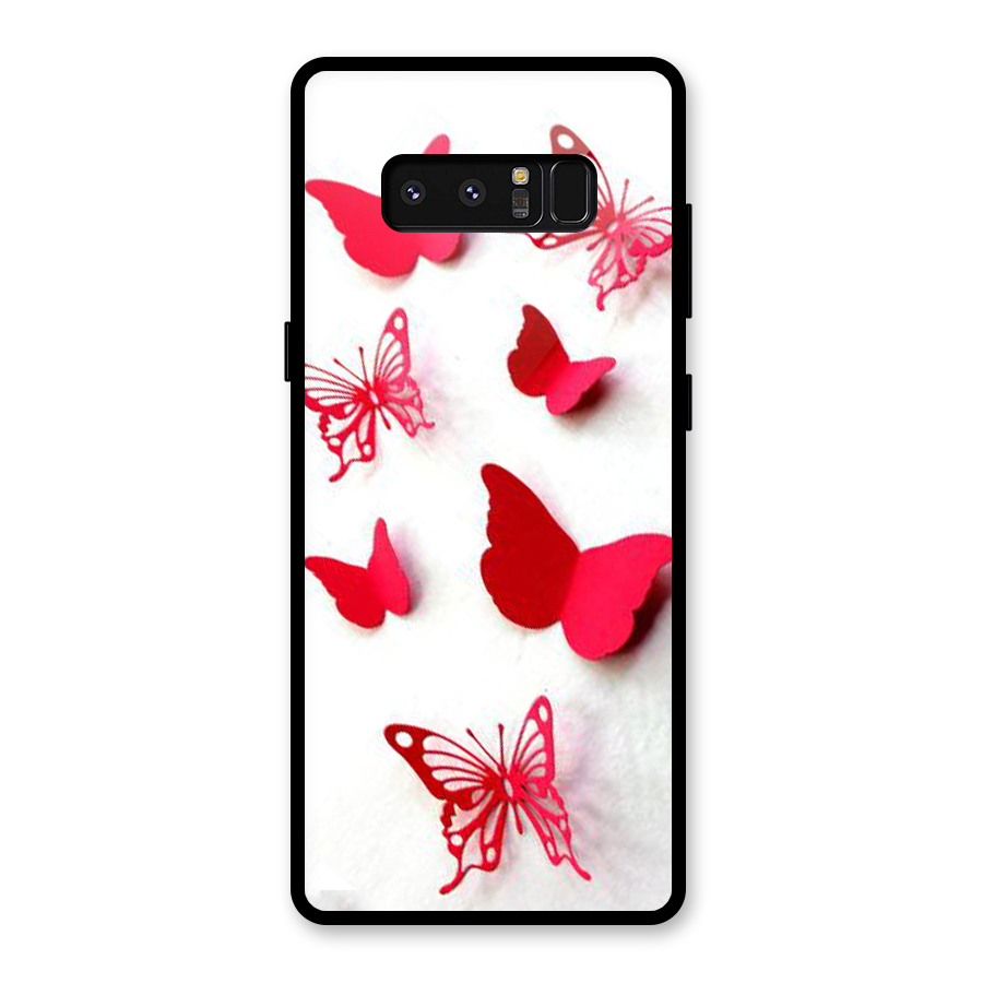 Red Butterflies Glass Back Case for Galaxy Note 8