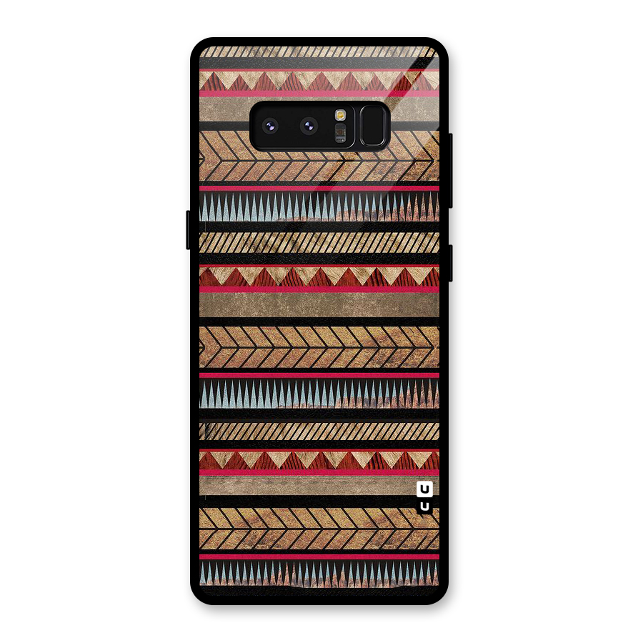 Red Indie Pattern Glass Back Case for Galaxy Note 8