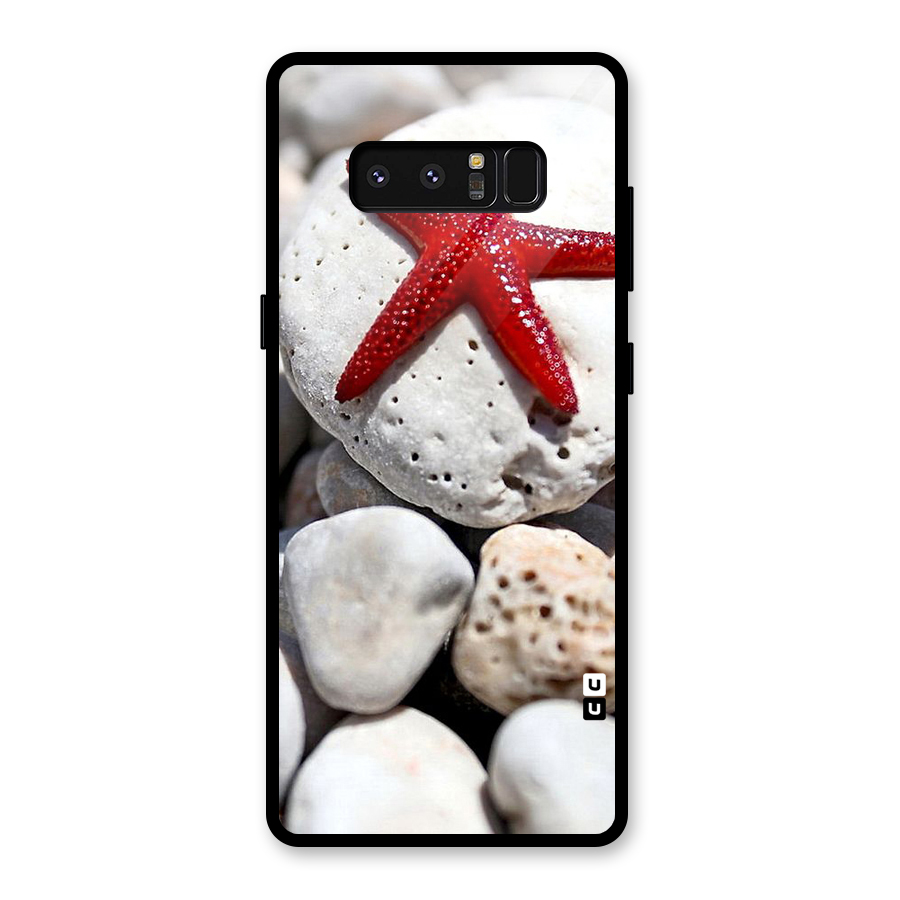 Red Star Fish Glass Back Case for Galaxy Note 8