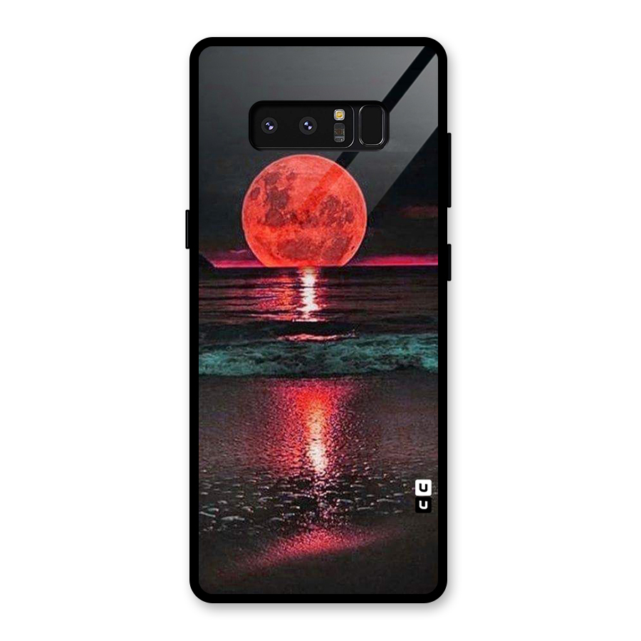 Red Sun Ocean Glass Back Case for Galaxy Note 8